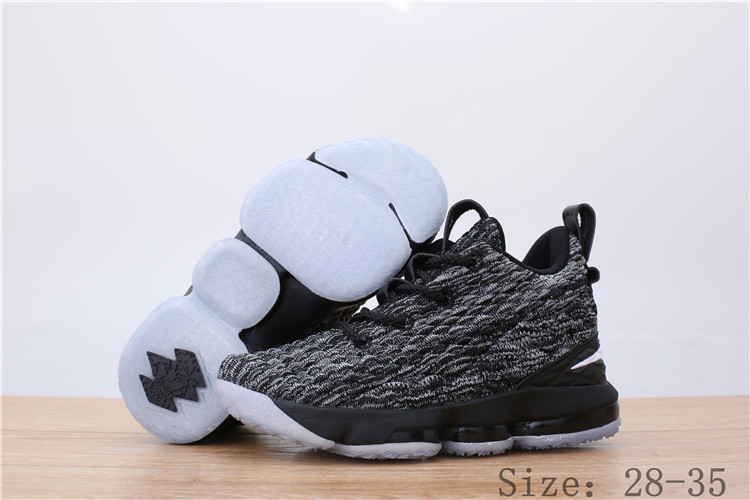 Nike Lebron James 15 Grey Black Shoes For Kids